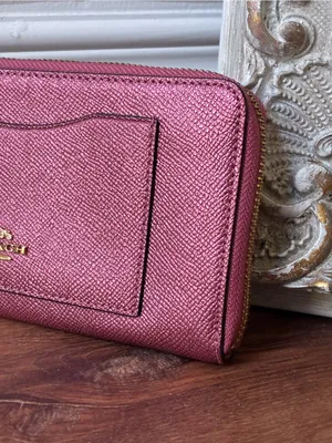 Coach Metallic Crossgrain Leather Zip-Around Long Wallet F21068 thumbnail 4