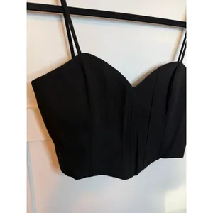 Zara Black Cropped Corset Top thumbnail 5