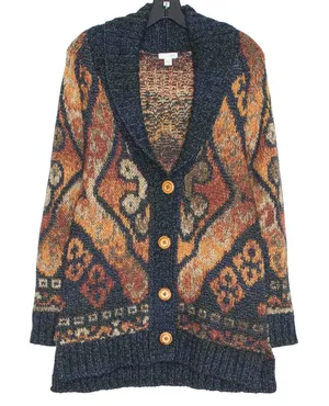 J Jill Cardigan Wool Blend Southwestern Aztec Boho Artisan Cozy Rustic Fall S thumbnail 1