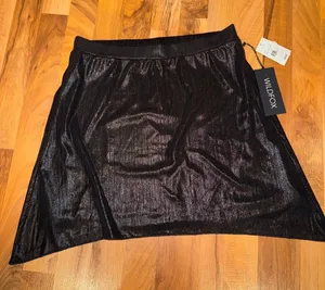 Wildfox women’s black shimmer skirt‎ size large NWT concert, going out thumbnail 1
