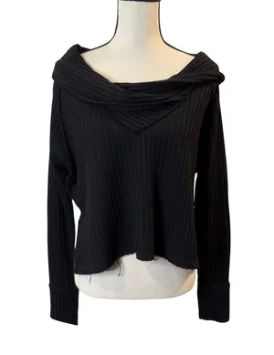 Free People We the Free Black Top Size L thumbnail 1