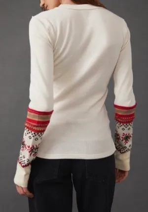 Cream Mikah Layering Cuff Long Sleeve Tee Size XS thumbnail 3
