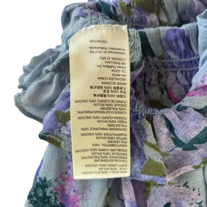 Free People Daphne Silver Blue Combo Lace Floral Print Blouse Size Medium thumbnail 9