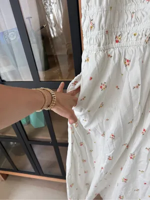 Old Navy maxi dress ditsy floral print ruffle tie front fit & flare midi doen thumbnail 8