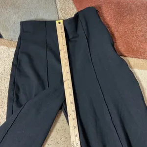 Quince Ultra-Stretch Ponte Wide Leg Ankle Pants Women M Black Pintuck High Rise thumbnail 3