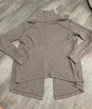 Soft Long-Sleeve Turtleneck Tunic in Light Taupe thumbnail 1