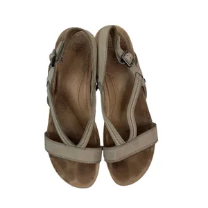 Ugg Australia Size 8 Kensley Wedge Sandals Heels Sling Back Tan Leather Women's thumbnail 2