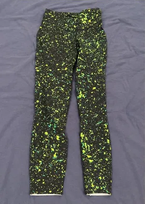 lululemon athletica Neon Green Splatter & Purple Tie-Dye Leggings Duo thumbnail 1