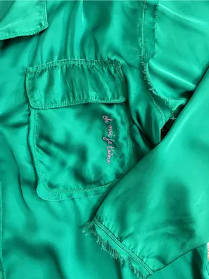 Free People Like Honey Pajamas PJ Top & Shorts Set in Silky Golf Green Sz S 🧡🎀 thumbnail 4