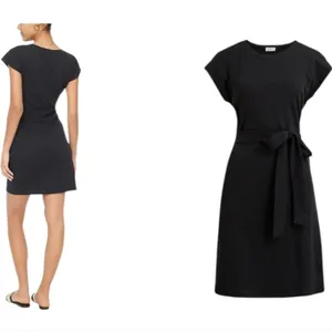 J. Crew Factory Knit tie-waist mini‎ dress Black Size Medium thumbnail 2