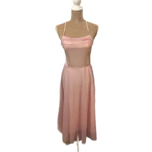 Cupshe Madison Beach Wedding Honeymoon Tulle Tie Back Maxi Dress Pink Sz M thumbnail 7
