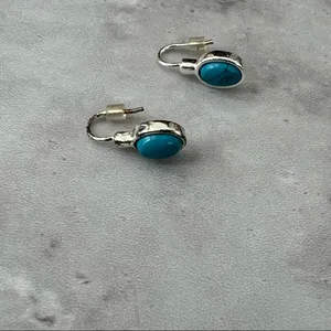 Silver Earrings‎ with Turquoise Stones thumbnail 4