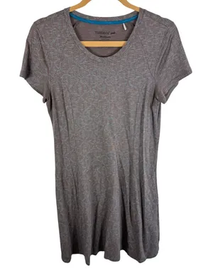 Toad&Co Womens Brown Blue Windmere II Tencel Organic Cotton T-Shirt Dress Medium thumbnail 1