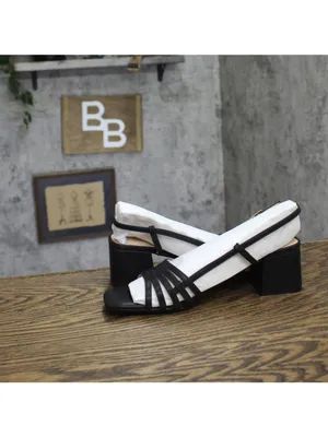 Journee Collection Strappy Slingback Block Heel Sandals SHAYANA Black 7.5 thumbnail 7