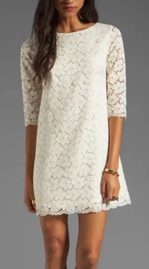 Revolve Shoshanna Lace Constance Shift Dress in Ivory 8 Bridal Shower Brunch thumbnail 1