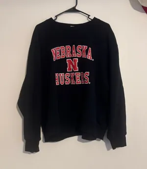 Nebraska huskers black crewneck medium thumbnail 1