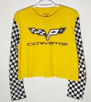 Chemistry Forever 21 Corvette yellow cropped long sleeve top thumbnail 1
