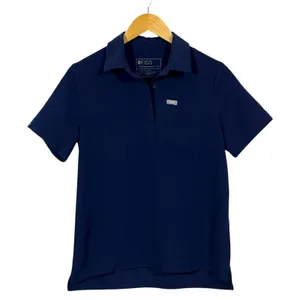 FIGS Nala Short Sleeve Scrub Polo Top - Blue - XS thumbnail 1