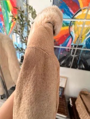 Y2K Penny Lane Genuine Suede Leather Faux Fur Trim Fall Bohemian Jacket Size L thumbnail 8