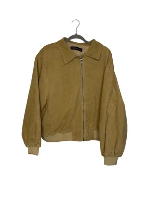 ✨🤎 Lioness Cou Cou Corduroy Bomber Jacket Size‎ L Oversized Cropped Zip 🤎✨ thumbnail 2