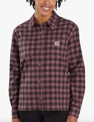 Carhartt Rugged Flex Womens Plaid Flannel Shirt Loose Fit Purple Medium M‎ thumbnail 1