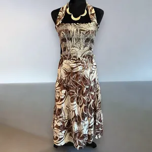 Sam Edelman Jennie Halter Dress Postcard Paradise Sorrel Horse Brown Floral‎ M thumbnail 2