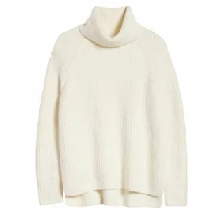 Madewell Mercer Ivory Thick Knit Wool Blend Turtleneck Sweater Sz S thumbnail 2