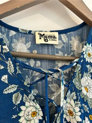 Show Me Your Mumu Rancho Vista Tunic Dress Blue White Size XS thumbnail 3