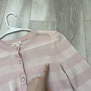 For Love & Lemons Cardigan striped knit womens Pink Cream (small) lightweight thumbnail 6