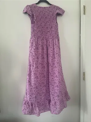 ON 34th Pink Floral Smocked Maxi Dress Small Cottagecore Prairie Cotton Feminine thumbnail 6