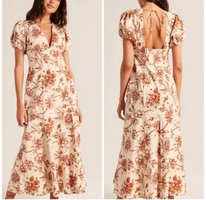 Abercrombie & Fitch Emerson Maxi dress poplin puff sleeve M thumbnail 8