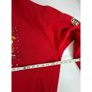 Russell Athletic Red Let It Snow Christmas Sweatshirt XXL Embellished Studded thumbnail 3