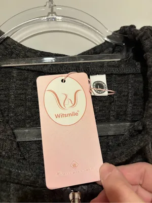 Witsmile ribbed zip up hoodie grey size large thumbnail 5