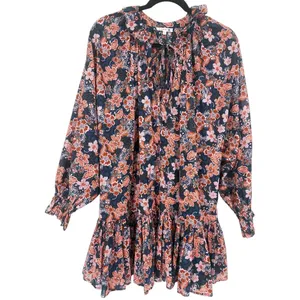 Anthropologie Sundry‎ Boho Floral Print Long Sleeve Tiered Mini Dress Size Small thumbnail 4