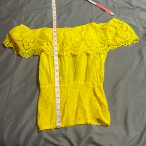 Arden B Yellow Off The Shoulder Blouse thumbnail 7