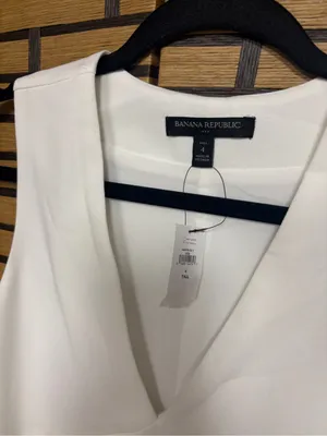 Banana Republic White Dress Size 4 Tall thumbnail 6