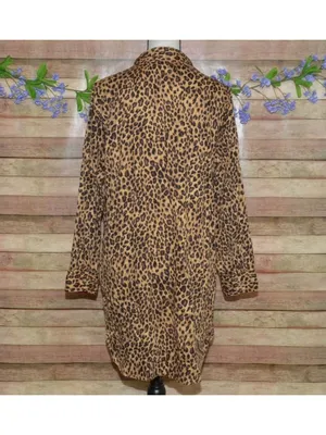 Lauren Ralph Lauren Leopard Print Night Sleep Shirt Size M Pajama 100% Cotton thumbnail 6