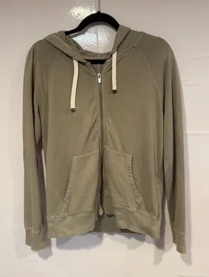 Light Olive Athleta Zip-Up Hoodie with Drawstrings‎ thumbnail 1