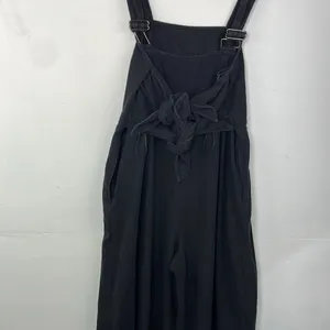 Gilli Black Jumpsuit adjustable straps back ties size Medium Cotton thumbnail 6
