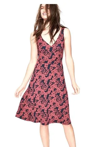 Boden Willa Jersey Dress Floral Size 6 thumbnail 1