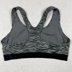 Nike Pro Dri-FIT Sports Bra Women’s Medium Gray Black Print Racerback thumbnail 2