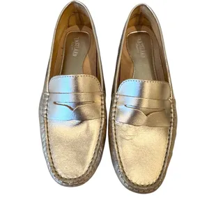 Metallic Gold Driving Loafer Flats Comfort Shoes 10 Holiday Eastland thumbnail 2