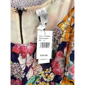 $325 Rachel Pally Women's Blue Sheer Long Eden Floral Maxi‎ Dress Size 3X NWT thumbnail 7