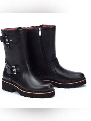 PIKOLINOS Black Leather Mid-Calf Buckle Combat Boots Size 41=US Size 9.5-10 thumbnail 6
