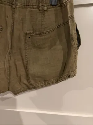 Free People Women’s Olive Tan slouchy cargo Drawstring Shorts. Size 10! New. thumbnail 7