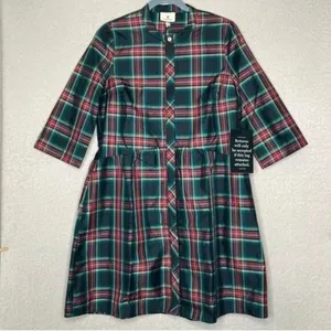 Tuckernuck Festive Plaid Tartan Royal Shirt Dress XS Holiday Mini NWT thumbnail 5