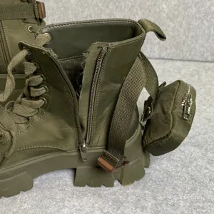 Steve Madden Thora-P Combat Boots Women's Sz 6.5M Olive Green Pouch Lug Sole EUC thumbnail 9