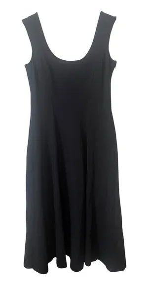 Lands' End Black Sleeveless Midi Dress Size‎ Medium thumbnail 1