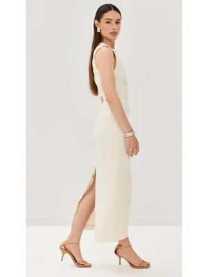 NWT Reformation Kendi Denim Midi in Fior Di Latte Sleeveless Stretch Dress 6 thumbnail 2