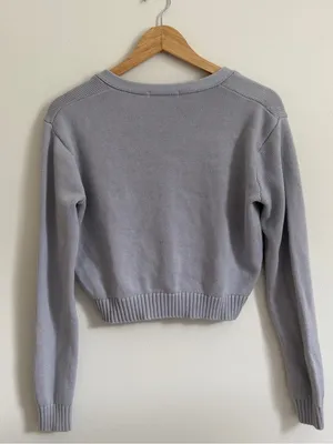 BRANDY MELVILLE Knit Cardigan Sweater Button Front Small Cropped thumbnail 5